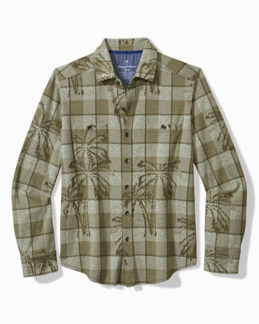 Men Shirts | Tommy Bahama Big & Tall Fireside Palm Springs Stretch Flannel Shirt Tea Leaf