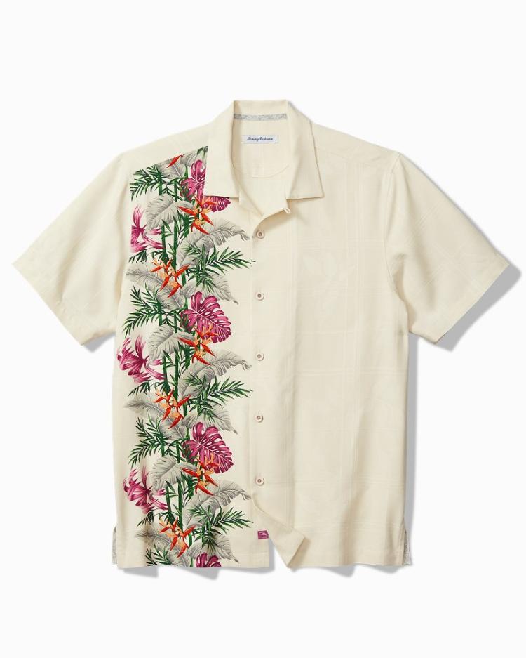 Men Shirts | Tommy Bahama Bloom Terrace Silk Camp Shirt Vanilla Ice