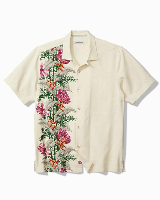 Men Shirts | Tommy Bahama Bloom Terrace Silk Camp Shirt Vanilla Ice