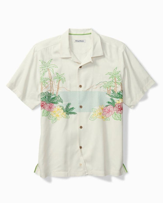 Men Shirts | Tommy Bahama Bloom With A View Silk Camp Shirt Continental