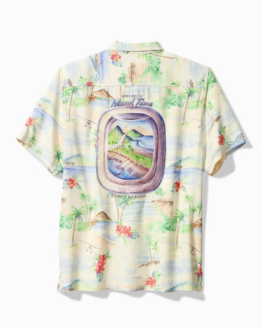 Men Shirts | Tommy Bahama Collector's Series '24 Arriving In Island Time Silk Camp Shirt Continental