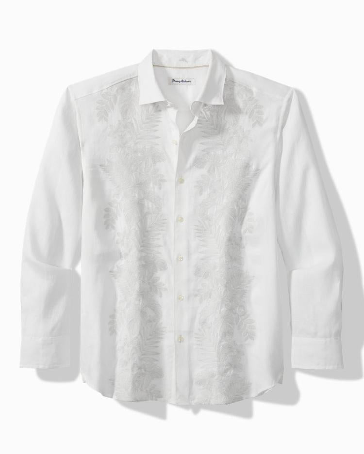 Men Shirts | Tommy Bahama Down The Isle Long-Sleeve Linen Shirt White