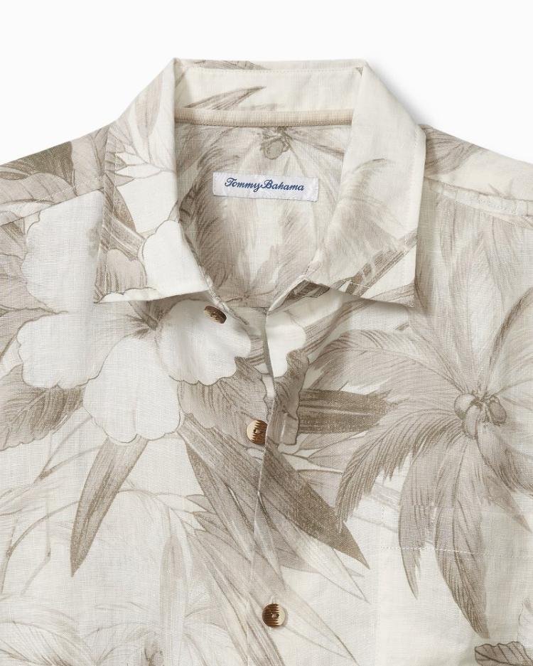Men Shirts | Tommy Bahama Flora Oasis Long-Sleeve Linen Shirt Pure Khaki