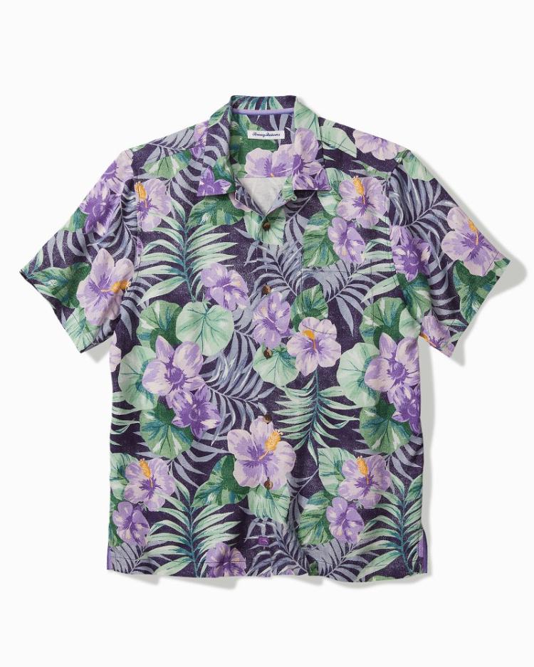 Men Shirts | Tommy Bahama Fridas Garden Silk Camp Shirt Coastline