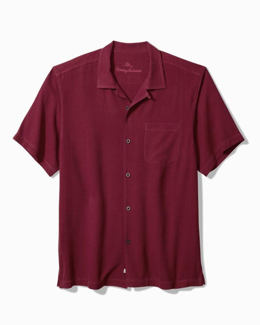 Men Shirts | Tommy Bahama Hawaiian Herringbone Camp Shirt Rhododendron