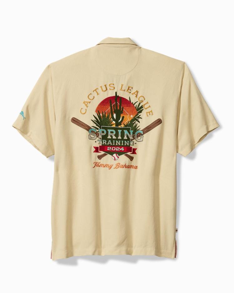 Men Shirts | Tommy Bahama MLB® Spring Training™ 2024 Cactus League Silk Camp Light Honey