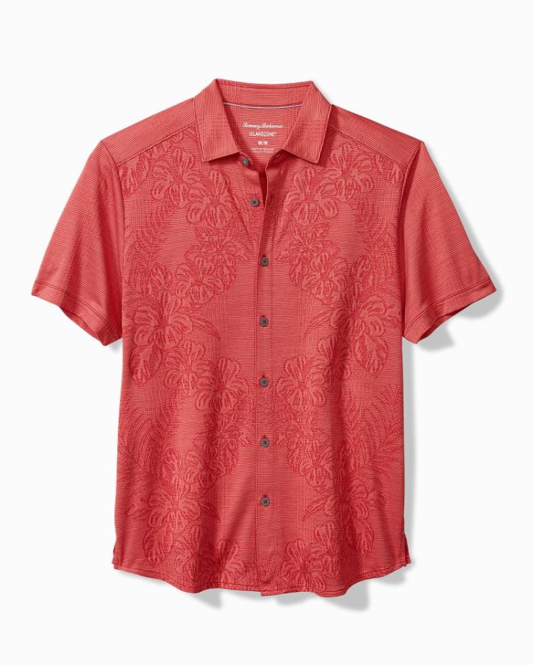 Men Shirts | Tommy Bahama Palm Coast Cascade Vines IslandZone® Knit Shirt Dark Havana