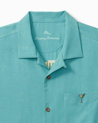Men Shirts | Tommy Bahama Retro Lounge Silk Camp Shirt Como Blue
