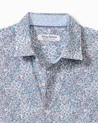 Men Shirts | Tommy Bahama Sarasota Stretch Blue Flora IslandZone® Shirt Glass Bead Blue
