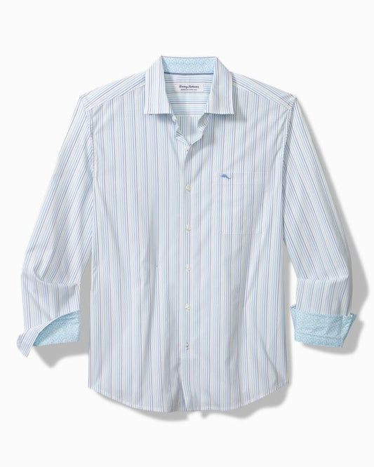 Men Shirts | Tommy Bahama Sarasota Stretch Marina Stripe IslandZone® Shirt Seven Seas