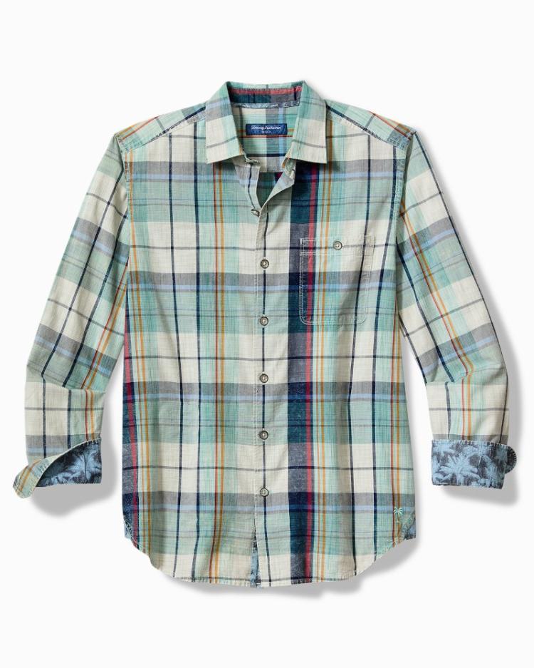 Men Shirts | Tommy Bahama Sunwash Check Long-Sleeve Shirt Azul Mar