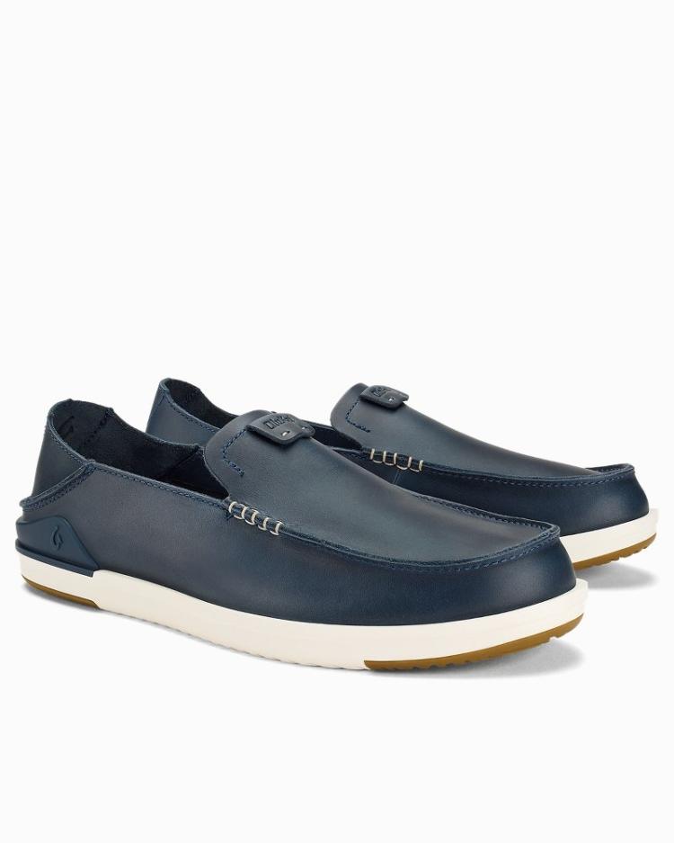Men Shoes & Sandals | Tommy Bahama OluKai® Kākaha Leather Slip-On Shoes Lagoon