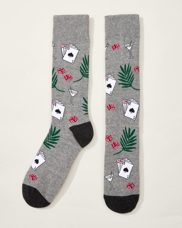 Men Socks | Tommy Bahama Bet The Deck Socks Grey Heather