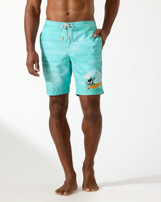 Men Swim & Boardshorts | Tommy Bahama Disney Baja Surf The Wave 9-Inch Board Shorts Blue Freeze