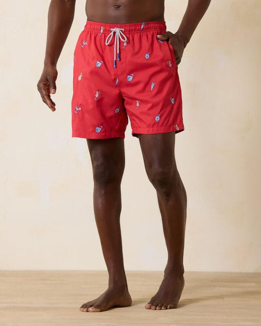 Men Swim & Boardshorts | Tommy Bahama Naples Rita Rumble 6-Inch Swim Trunks Lollipop Red