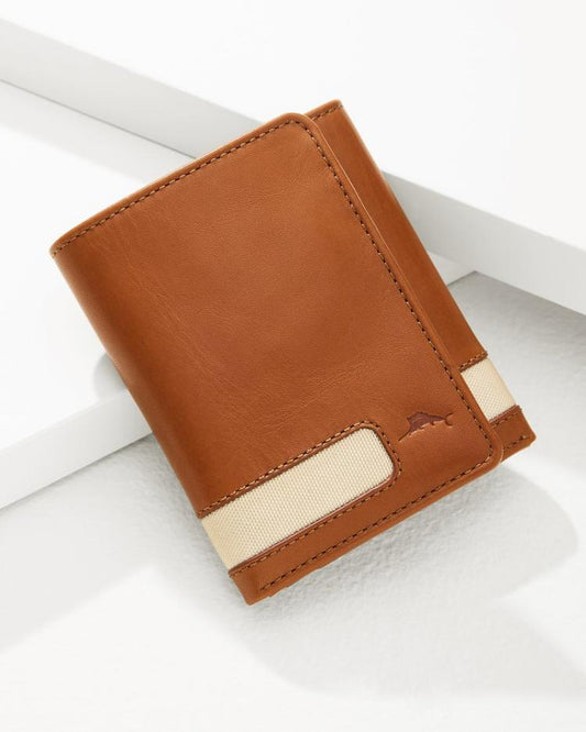 Men Wallets & Tech Accessories | Tommy Bahama Nylon Inlay Trifold Wallet Tan