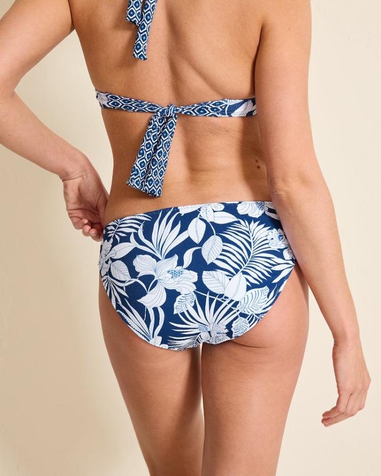 Women Bikini Bottoms | Tommy Bahama Island Cays Blooms Reversible Hipster Bikini Bottoms Mare Navy Rev