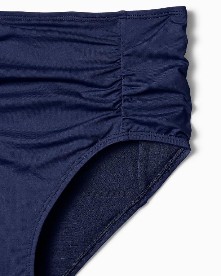 Women Bikini Bottoms | Tommy Bahama Pearl Shirred High-Waist Bikini Bottoms Mare Navy