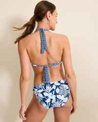Women Bikini Tops | Tommy Bahama Island Cays Blooms Reversible Halter Bikini Top Mare Navy Rev