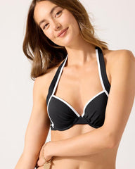 Women Bikini Tops | Tommy Bahama Island Cays Cabana Underwire Halter Bikini Top Black