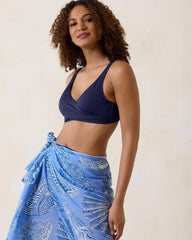 Women Bikini Tops | Tommy Bahama Pearl Underwire Wrap-Front Bikini Top Mare Navy