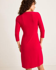 Women Dresses | Tommy Bahama Clara 3/4-Sleeve Faux-Wrap Dress Tango Red