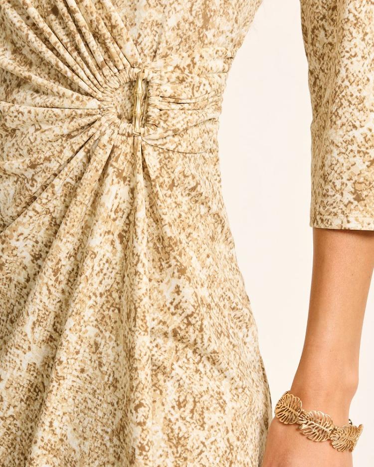 Women Dresses | Tommy Bahama Clara Playa Python Faux-Wrap Dress Travertine