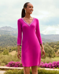 Women Dresses | Tommy Bahama Darcy Embellished V-Neck Dress Spring Fuchsia