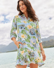 Women Dresses | Tommy Bahama Disney Coastalina Postcard To Paradise Linen Dress Continental