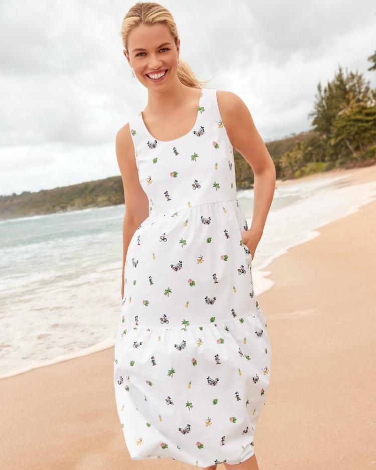 Women Dresses | Tommy Bahama Disney Nova Wave Beach Cruiser Midi Dress White