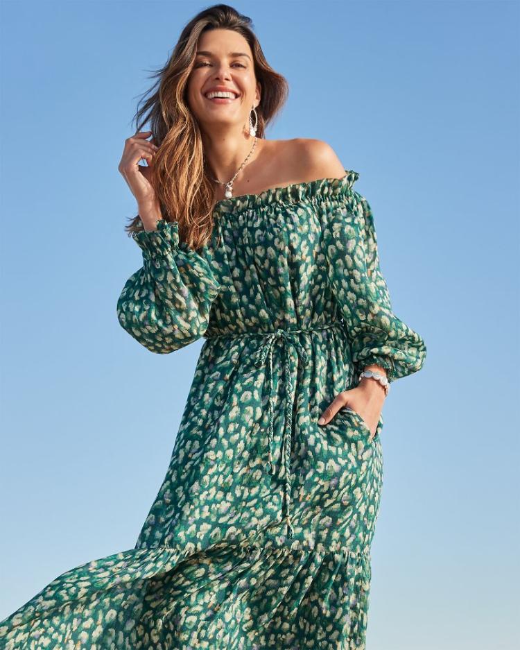 Women Dresses | Tommy Bahama Jeweled Jaguar Midi Dress Blue Atlas