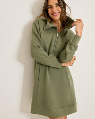 Women Dresses | Tommy Bahama Palm Voyage Long-Sleeve Short Dress Beetle Green