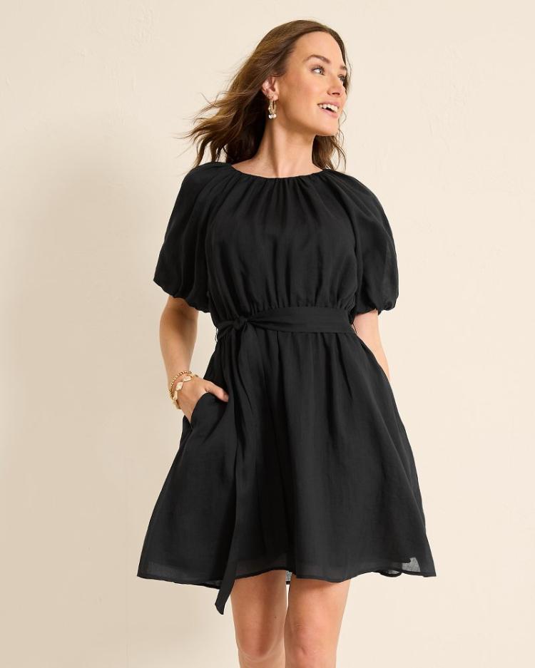 Women Dresses | Tommy Bahama Paradise Breeze Elbow-Sleeve Dress Black