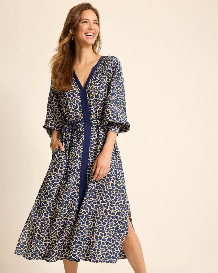 Women Dresses | Tommy Bahama Safari Spots Midi Dress Island Navy