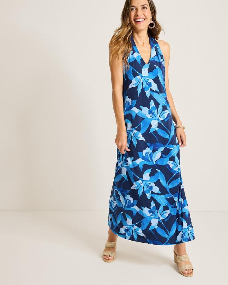 Women Dresses | Tommy Bahama Sandy Seaside Brights Maxi Dress Island Navy