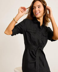 Women Dresses | Tommy Bahama Two Palms Patch-Pocket Linen Dress Black