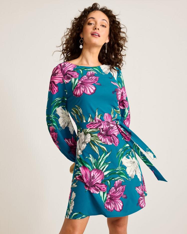 Women Dresses | Tommy Bahama Villa Garden Long-Sleeve Short Dress Academy