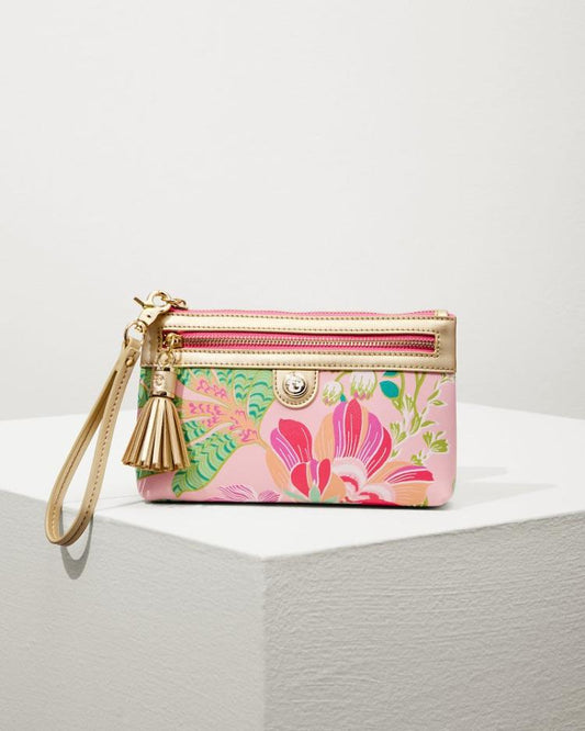 Women Handbags & Clutches | Tommy Bahama Flamingo Pineapple Tassel Wristlet Pink Multi