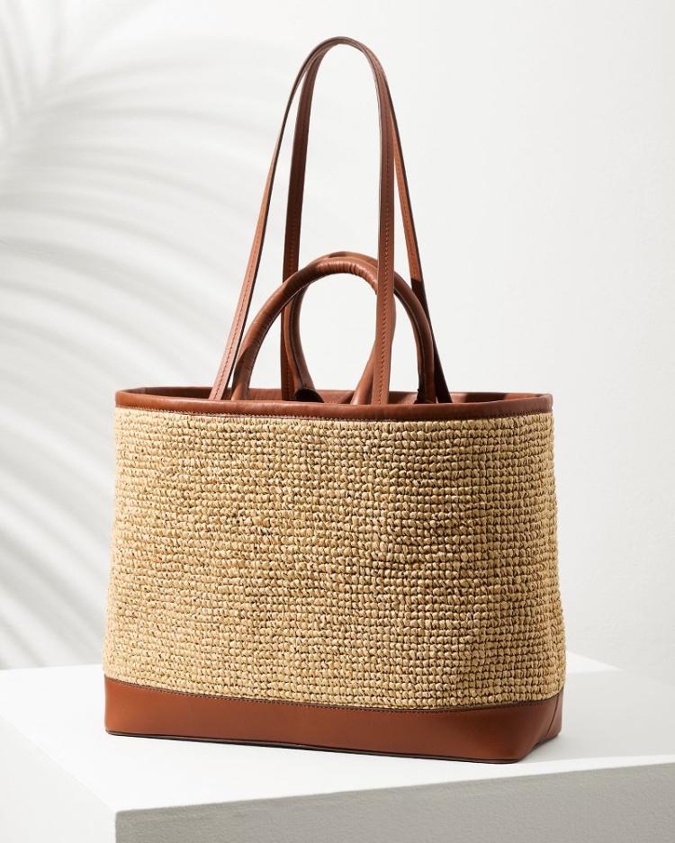 Women Handbags & Clutches | Tommy Bahama Raffia & Leather Pineapple Tote Tan
