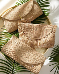 Women Handbags & Clutches | Tommy Bahama Rimini Raffia Clutch Natural/silver