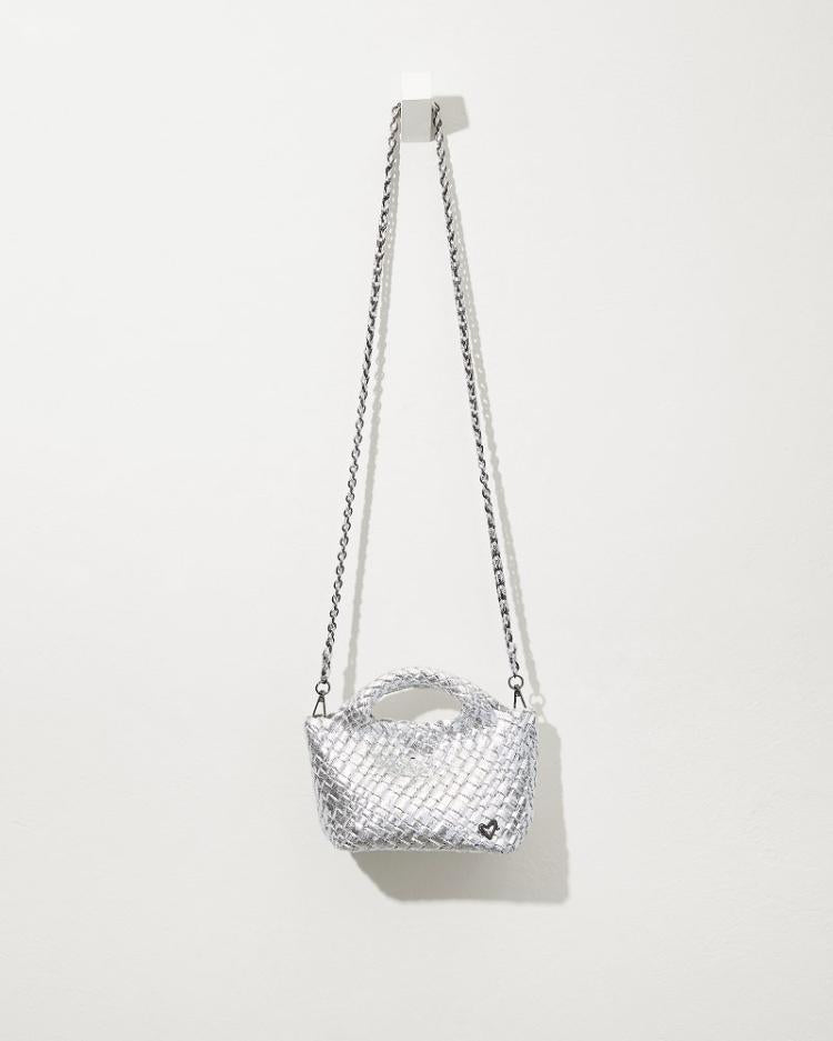 Women Handbags & Clutches | Tommy Bahama Tiny Mini Woven Crossbody Tote Silver