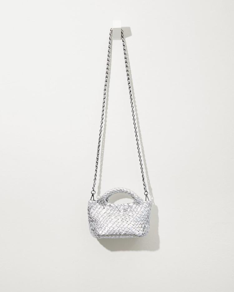 Women Handbags & Clutches | Tommy Bahama Tiny Mini Woven Crossbody Tote Silver
