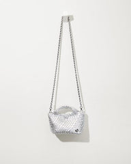 Women Handbags & Clutches | Tommy Bahama Tiny Mini Woven Crossbody Tote Silver