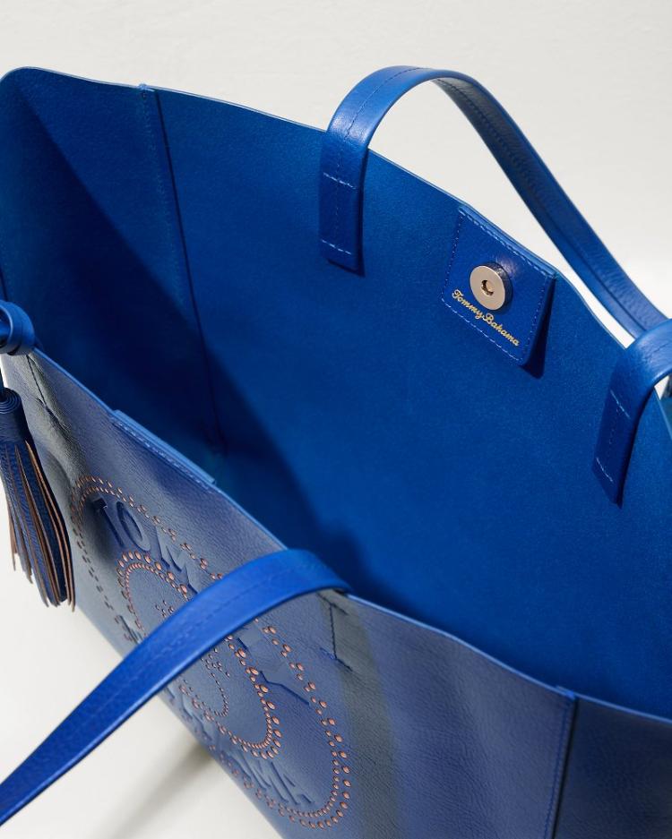 Women Handbags & Clutches | Tommy Bahama Tommy Bahama Perforated Leather Tote Blue