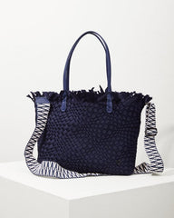 Women Handbags & Clutches | Tommy Bahama Vulcan Fringe Top Large Tote & Wristlet Navy