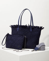 Women Handbags & Clutches | Tommy Bahama Vulcan Fringe Top Large Tote & Wristlet Navy