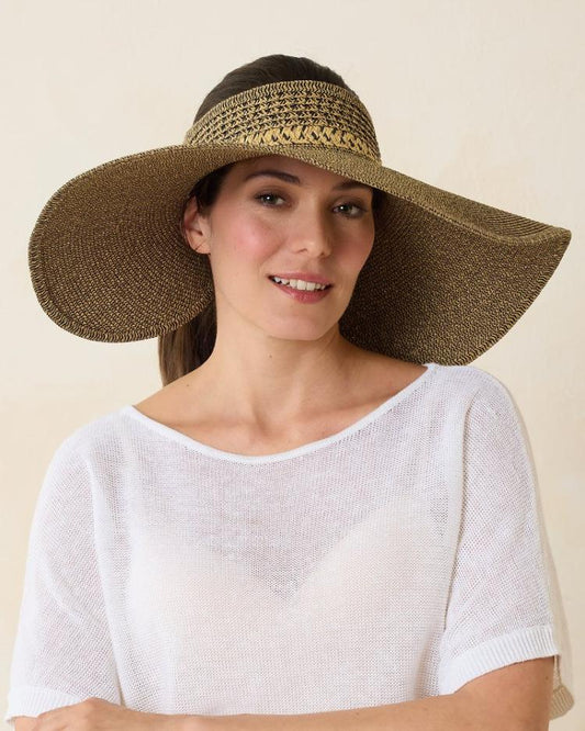 Women Hats & Caps | Tommy Bahama Packable Everyday Full Coverage Visor Mixed Black