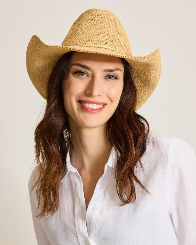 Women Hats & Caps | Tommy Bahama Raffia Crochet Cowboy Hat Natural/gold