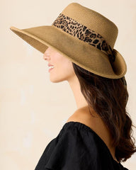 Women Hats & Caps | Tommy Bahama Ultra-Braid Fold Back Bow Hat Leopard