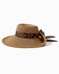 Women Hats & Caps | Tommy Bahama Ultra-Braid Fold Back Bow Hat Leopard